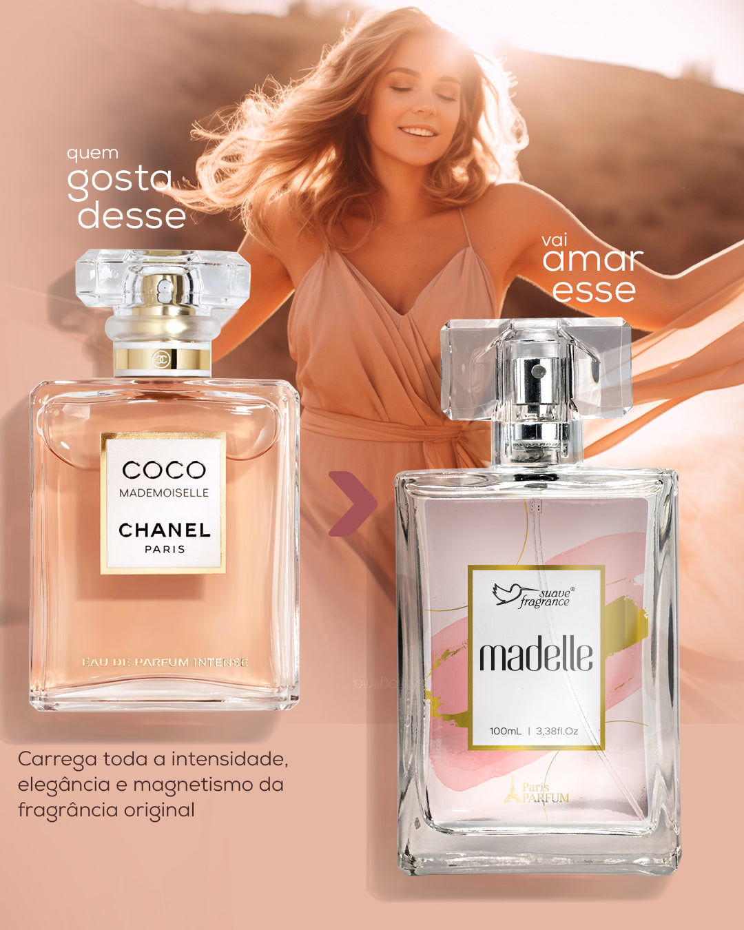 Deo colonia Madelle 100ml Suave Fragrance -   0407