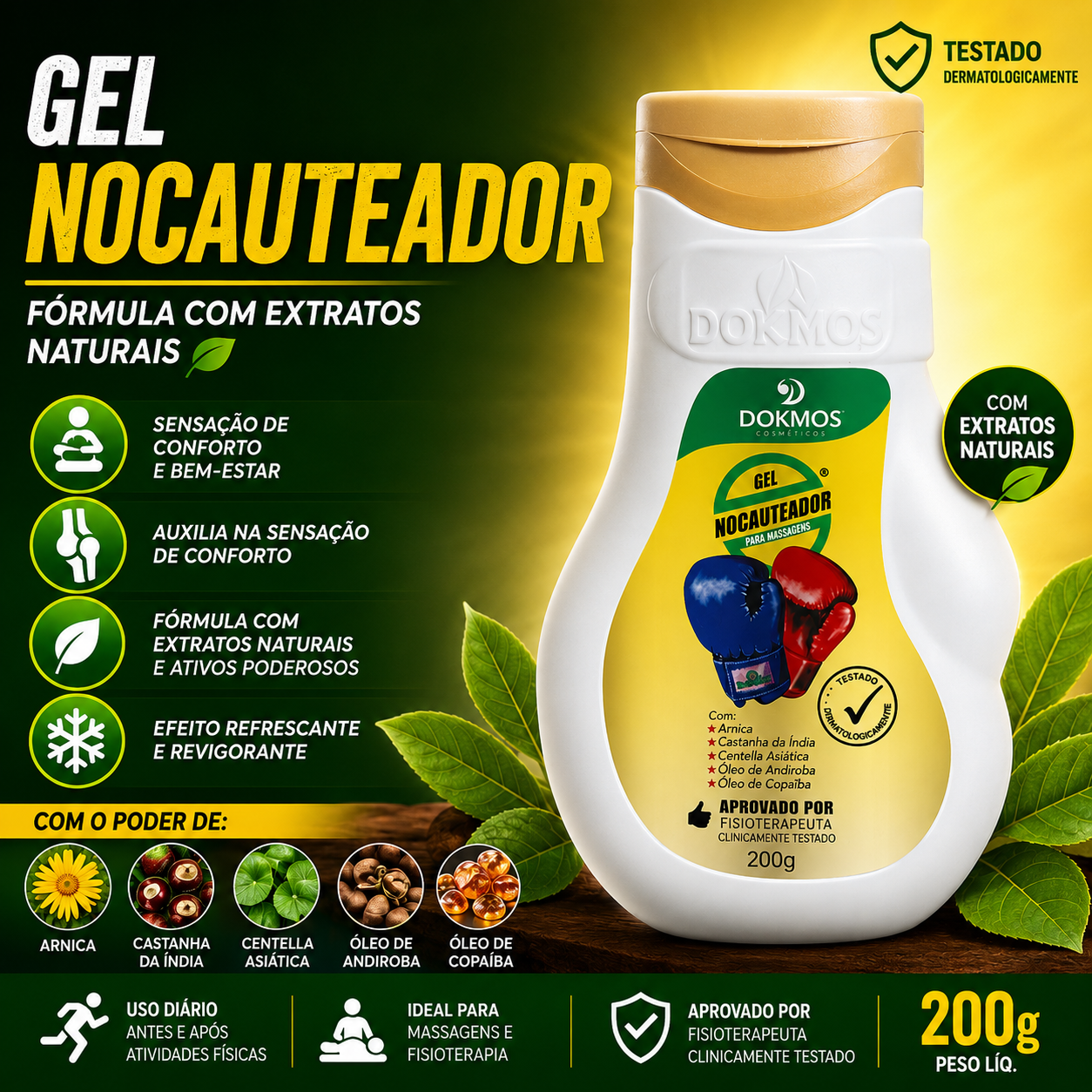 Gel Nocauteador Dokmos Massageador 200g 4 Unidades