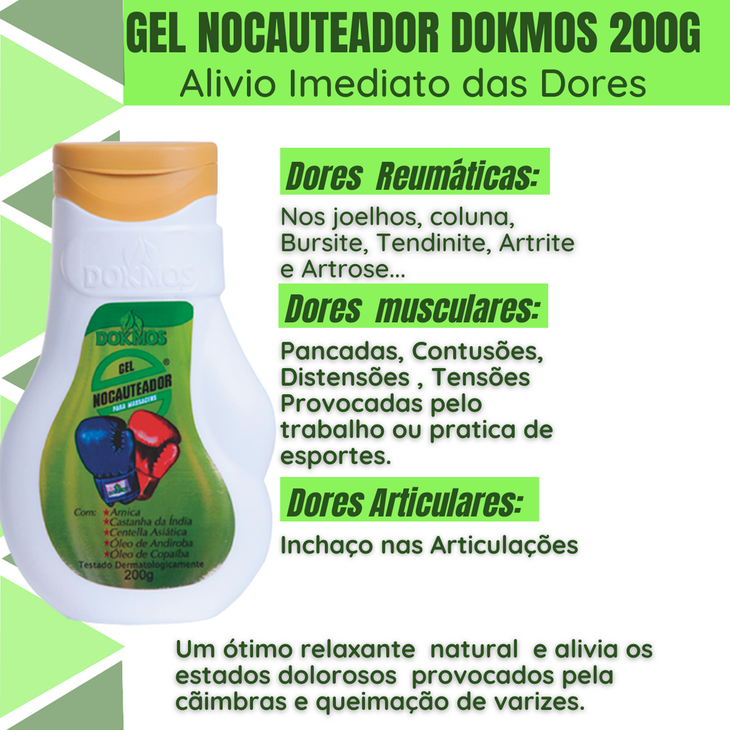 Gel Nocauteador Dokmos Massageador 200g 4 Unidades