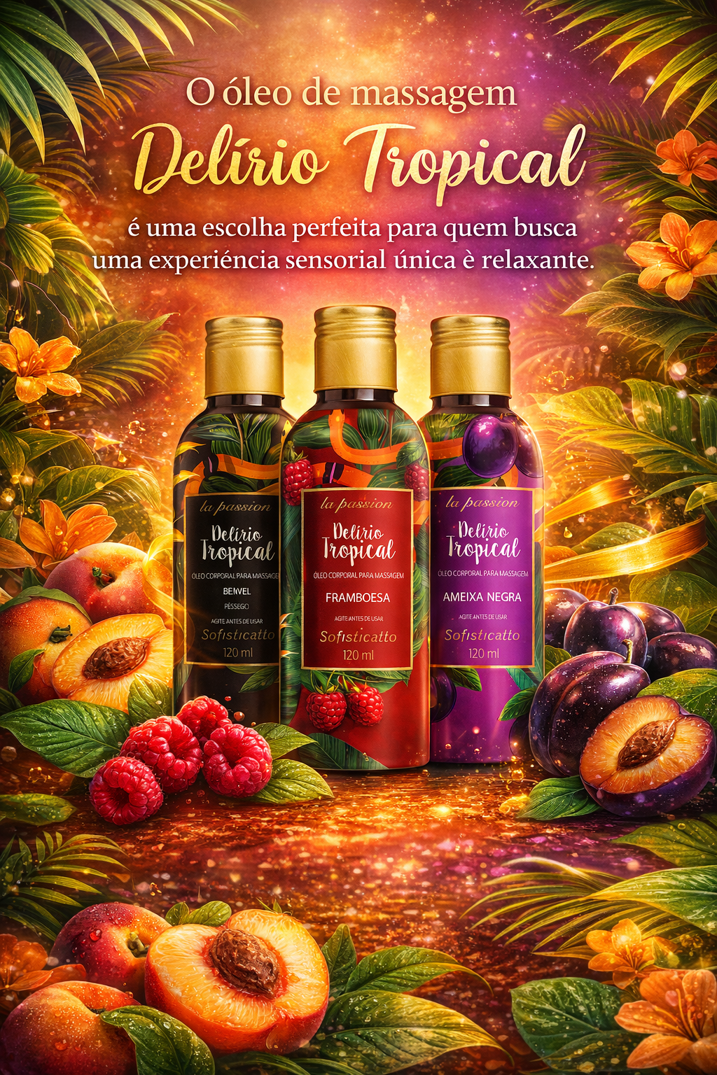 Óleo Corporal para Massagem Delirio Tropical 120g Sofisticatto