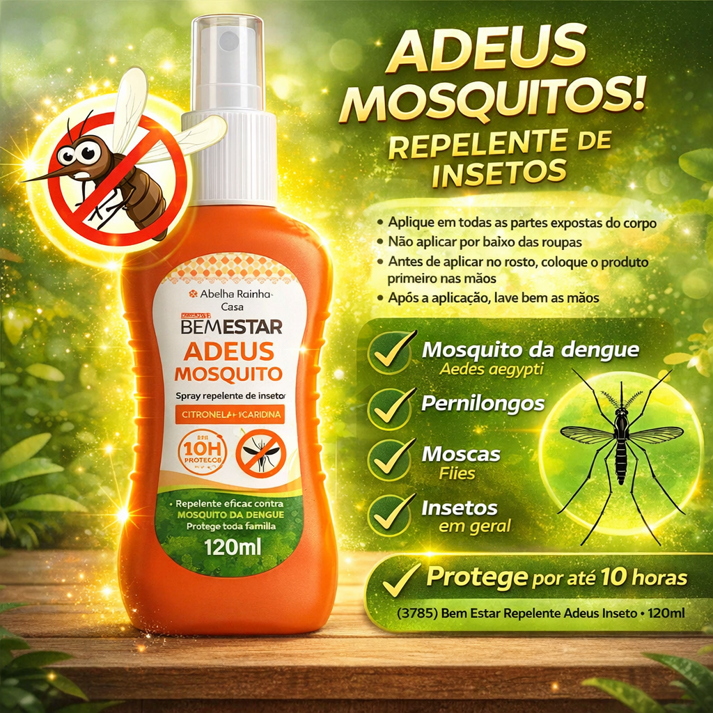 Spray Repelente contra insetos  Bem Estar Abelha Rainha 120 mL