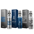Kit 3 minis perfumes Masculinos Suave Fragrance Apolo Blue +242 homem + 242 vip homem