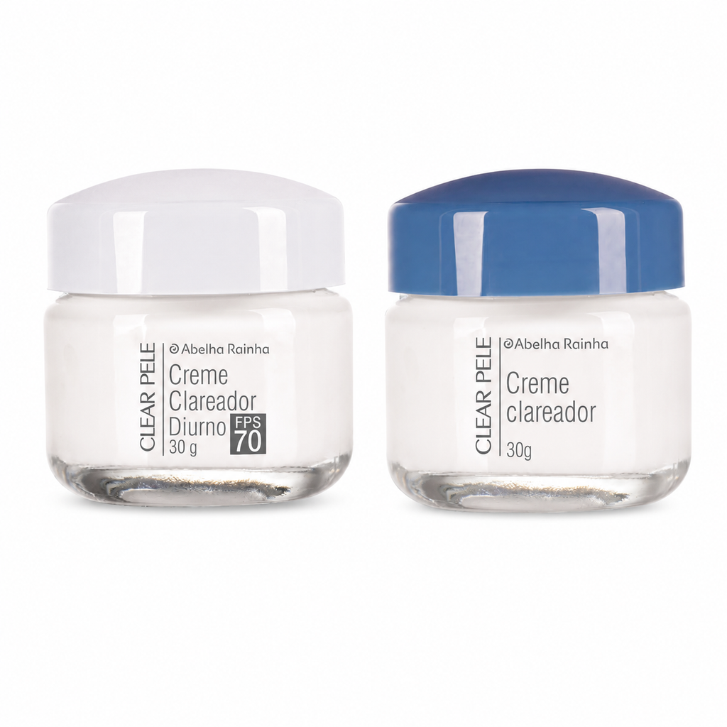 Abelha Rainha Clear Pele Kit Clear Pele Clareador Dia + Noite Manchas Faciais De Sol Melasma Espinhas Sardas Todo Tipo D