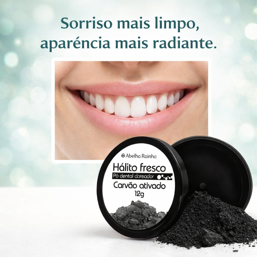 Pó Dental Clareador Hálito Fresco 12g Abelha Rainha