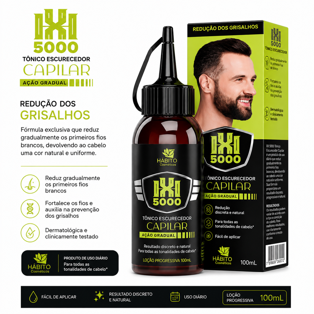Tônico Capilar Escurecedor HX5000 Hábito + Perfume cabelo e corpo