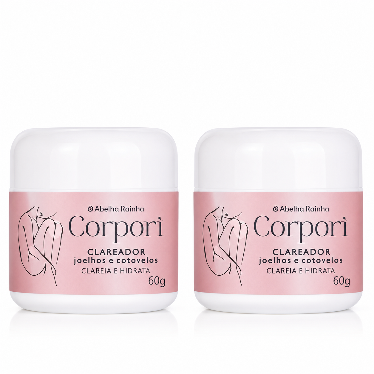 kit 2 Creme Clareador Joelhos & Cotovelos Corpori Abelha Rainha 60