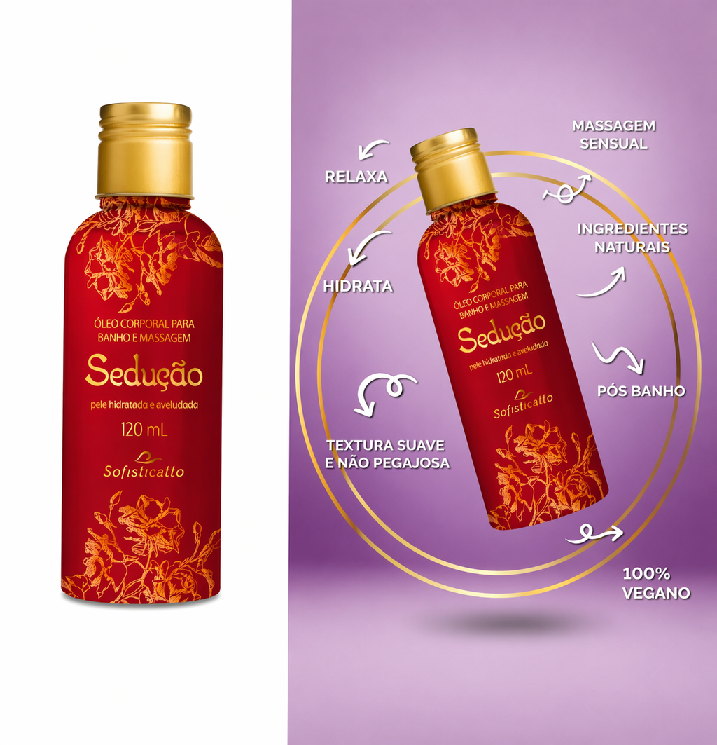 Oleo Corporal Para Banho e Massagem Sedução Sofisticatto 120ML
