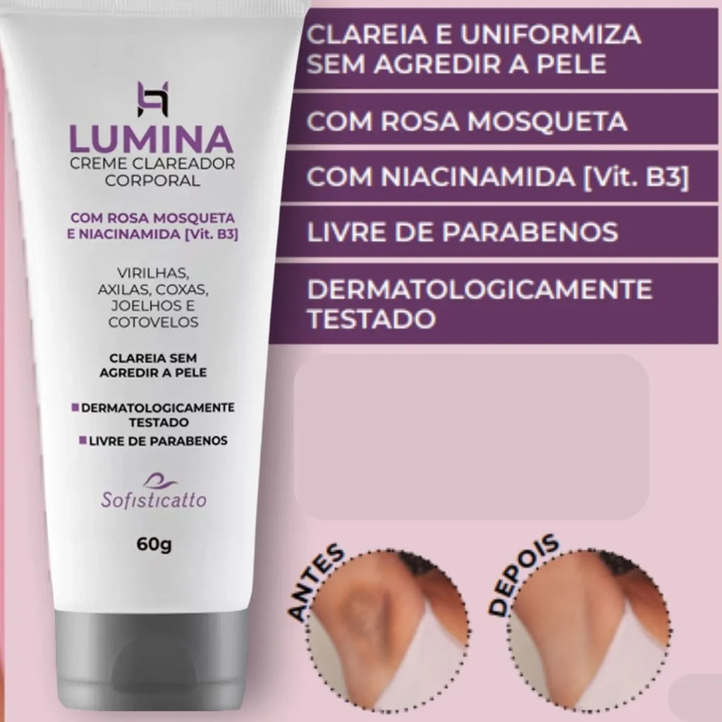 Creme Clareador Corporal Axila e Virilha Lumina 60g Sofisticatto