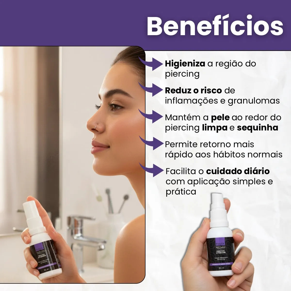 Solução Higienizante  Pós-Piercing NeOskin Piercing Aftercare 30ml