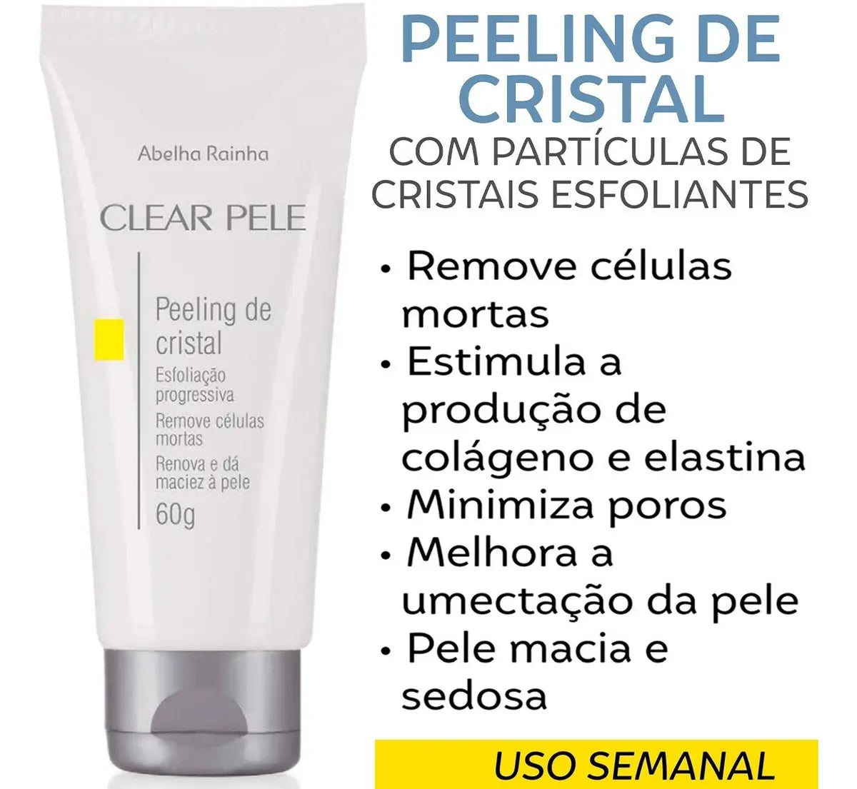 Kit Clareador Clareador Clear Pele Dia & Noite + Peeling de Cristal Abelha Rainha