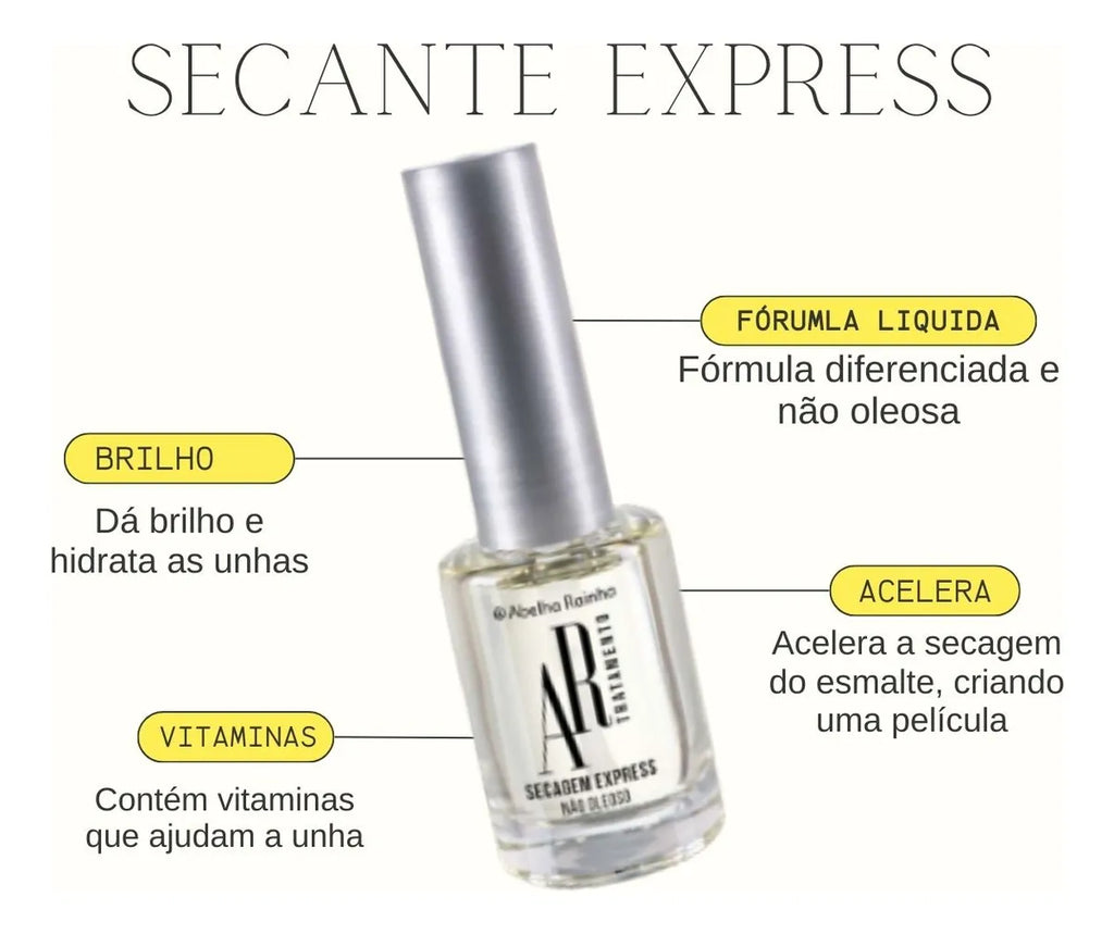 Esmalte AR Tratamento Secante Express 9ml Abelha Rainha
