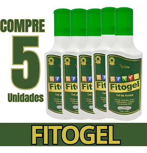 Kit 5 Unidades Fitogel Gel Creme de Arnica 200g com 21 Ervas