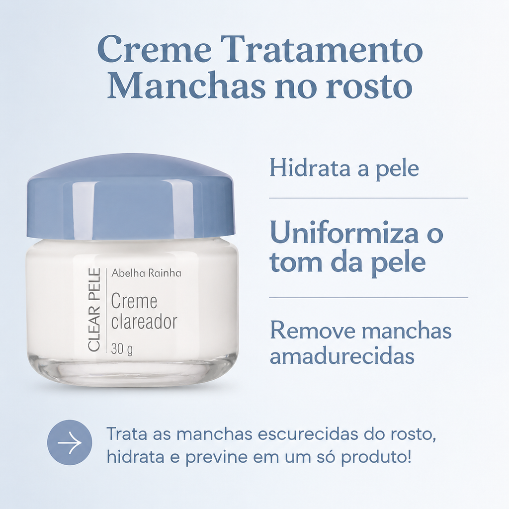 Abelha Rainha Clear Pele Kit Clear Pele Clareador Dia + Noite Manchas Faciais De Sol Melasma Espinhas Sardas Todo Tipo D