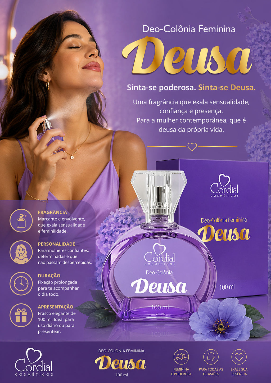 Deo-Colonia Feminia Deusa 100ml - 1162