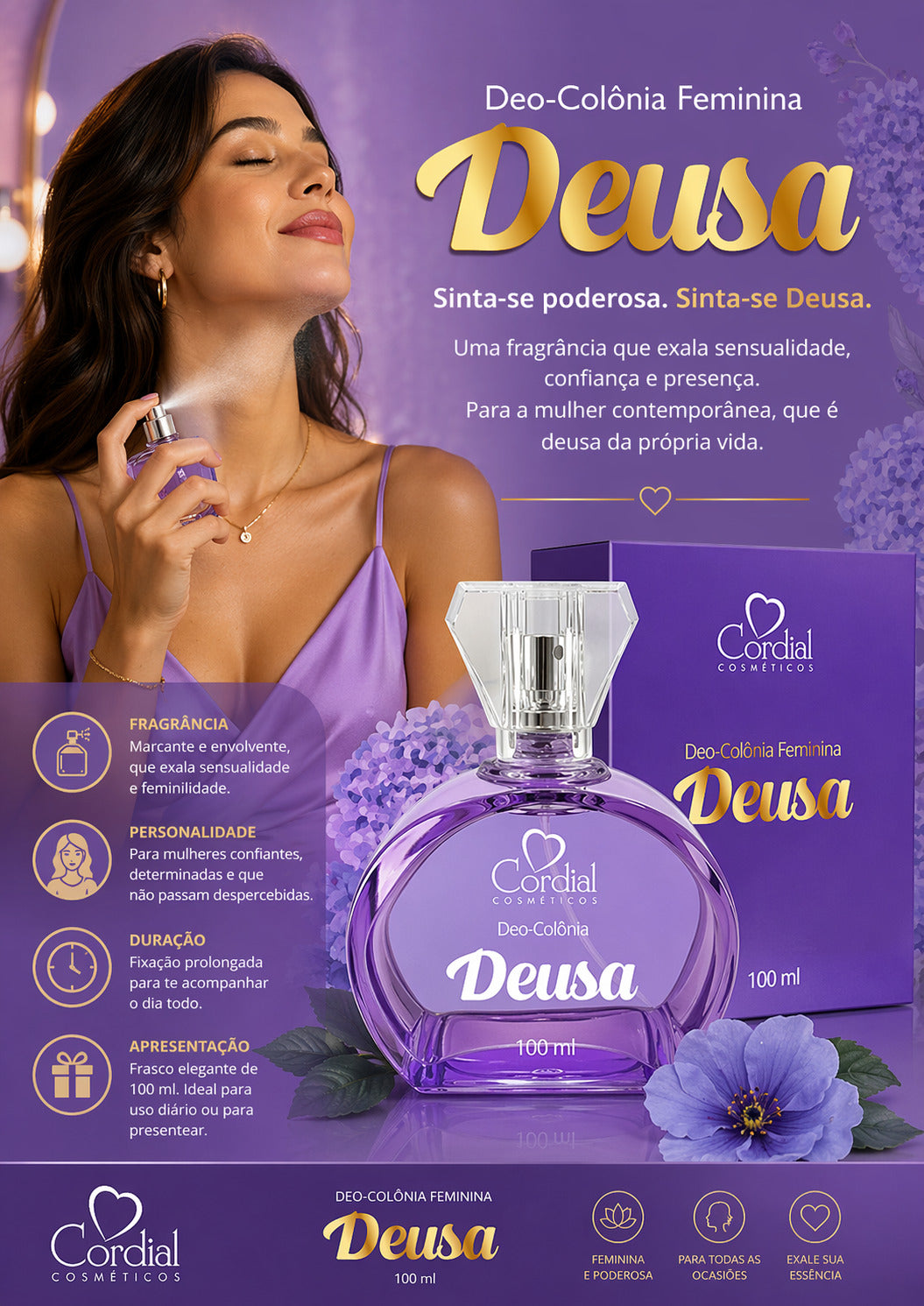 Deo-Colonia Feminia Deusa 100ml - 1162