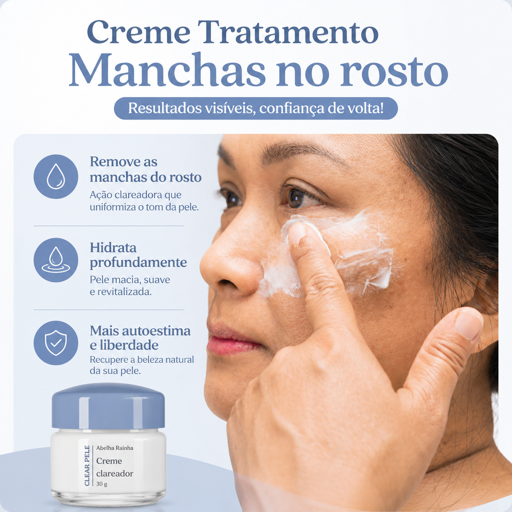 Abelha Rainha Clear Pele Kit Clear Pele Clareador Dia + Noite Manchas Faciais De Sol Melasma Espinhas Sardas Todo Tipo D