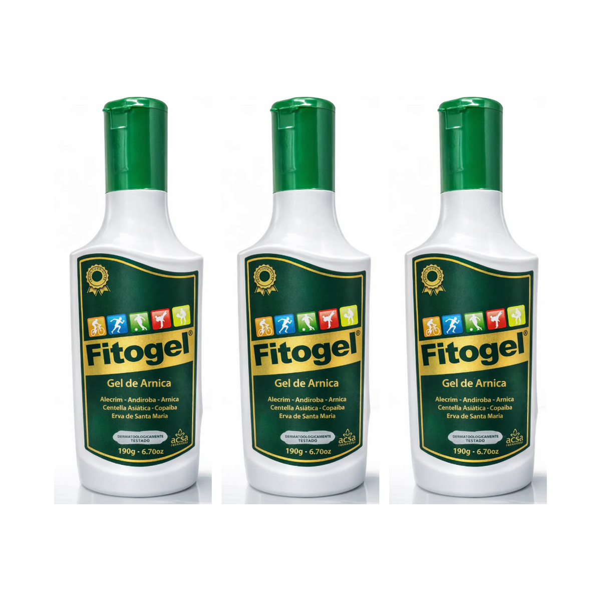 Kit 3 Unidades Fitogel Gel Creme de Arnica 200g com 21 Ervas