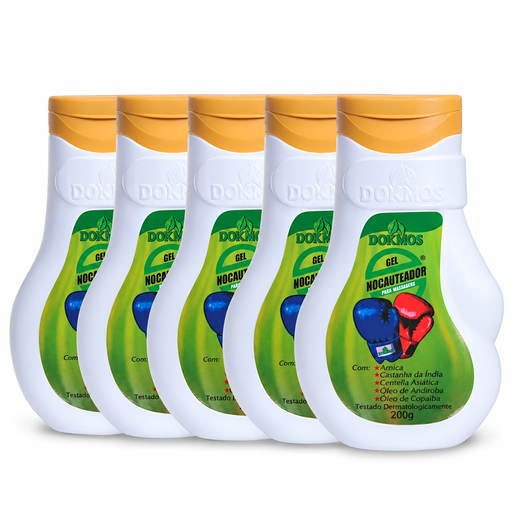 Kit 5 Unidades Gel Massageador Dokmos Arnica 200g
