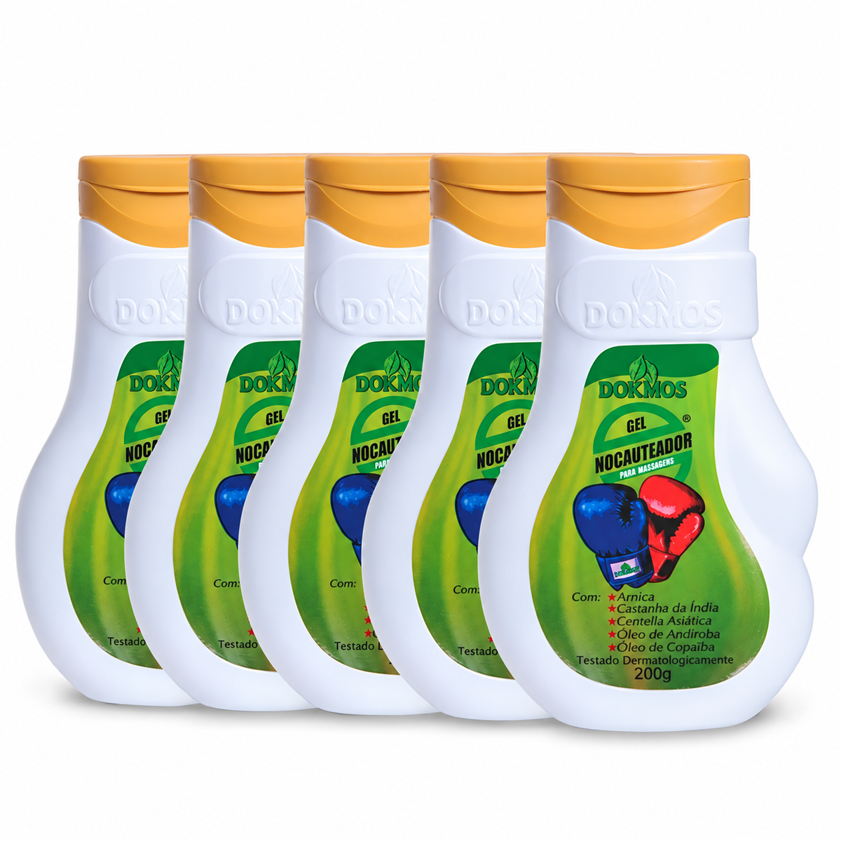 Kit 5 Unidades Gel Massageador Dokmos Arnica 200g