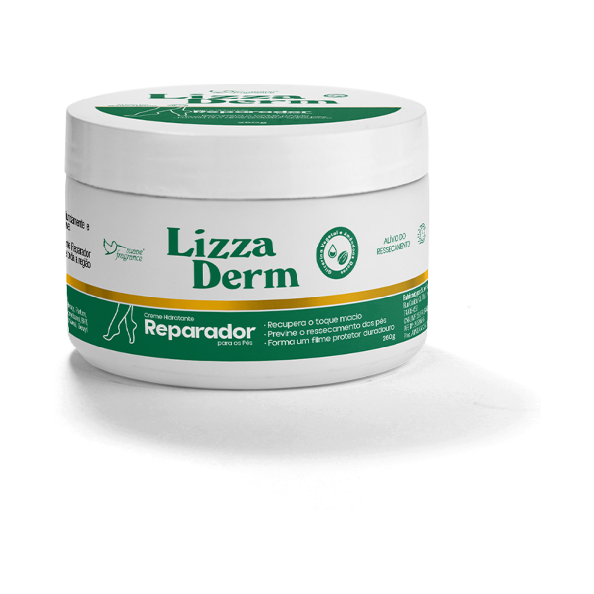 Creme Hidratante para os Pés Lizza Derm 245g Suave Fragrance 6021