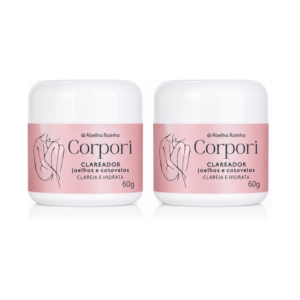 kit 2 Creme Clareador Joelhos & Cotovelos Corpori Abelha Rainha 60
