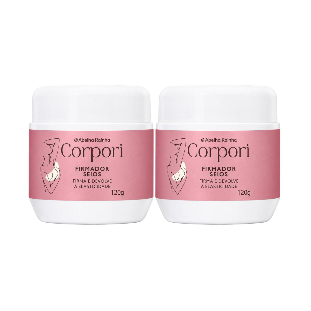 Kit 2 Creme Firmador Seios Com Colágeno Corpori Abelha Rainha 120g