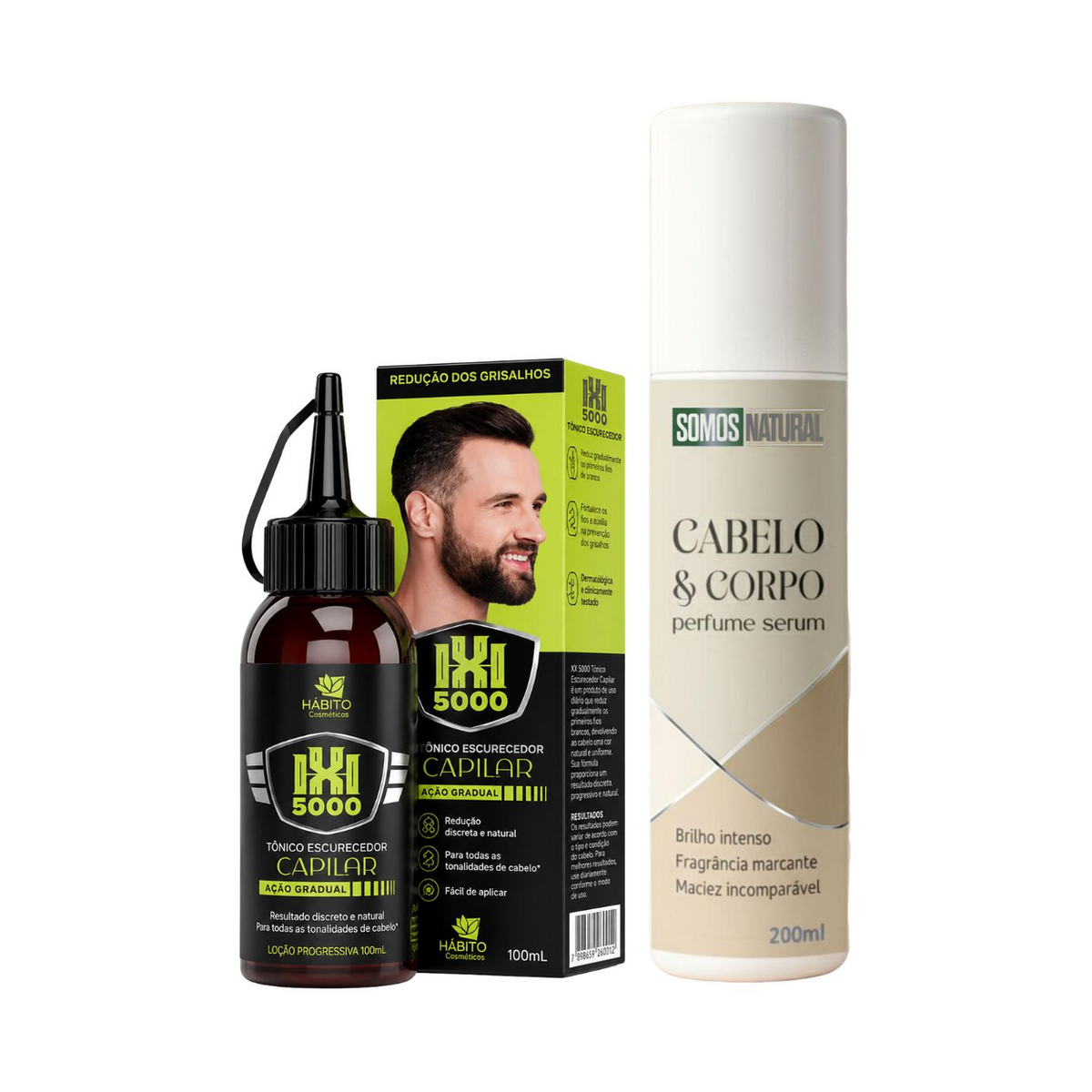 Tônico Capilar Escurecedor HX5000 Hábito + Perfume cabelo e corpo