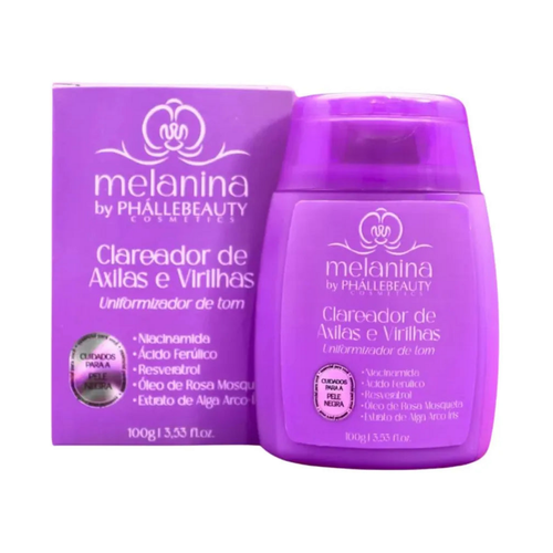Clareador De Pele Axilas E Virilhas Melanina Phallebeauty 100g
