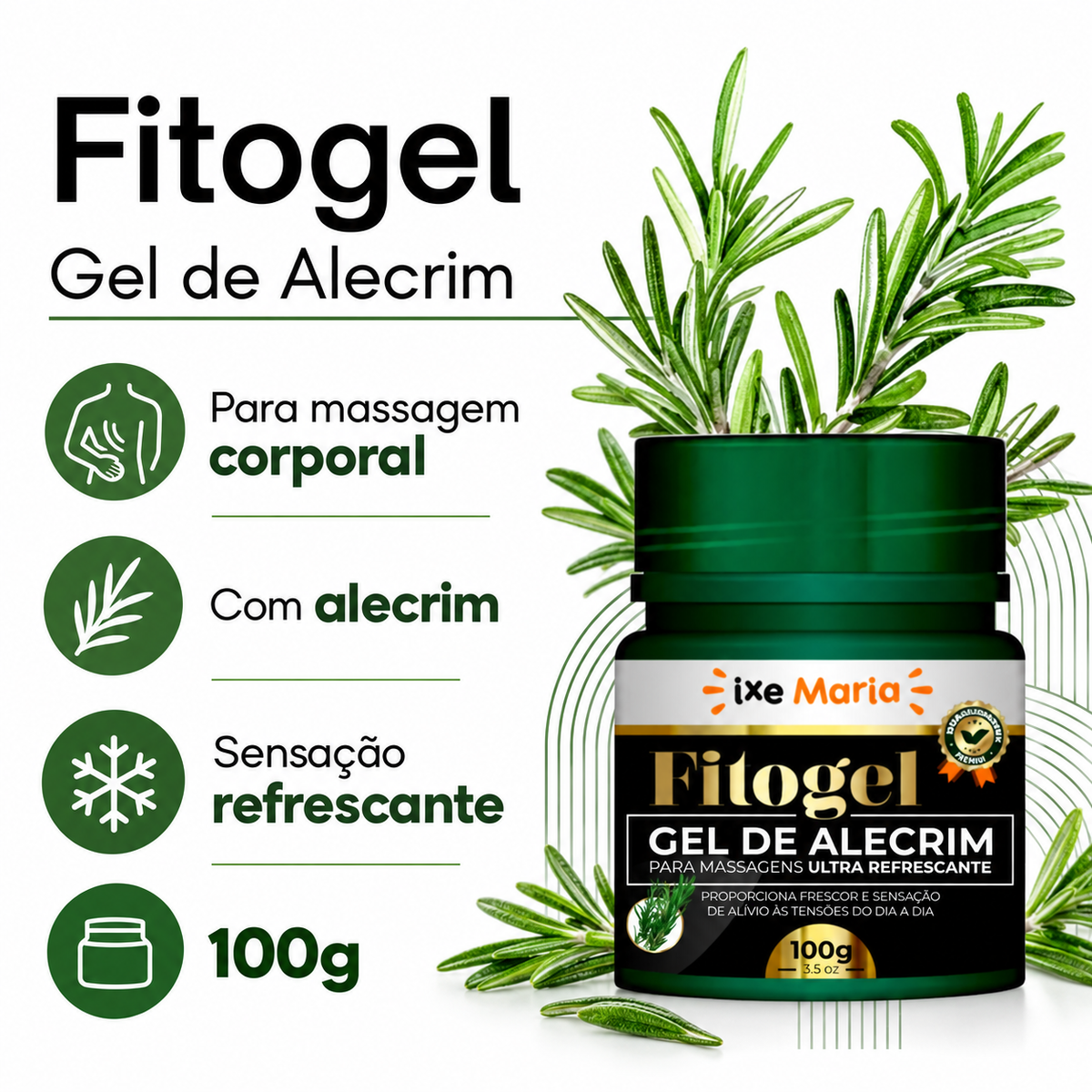 Fitogel Gel de Alecrim para Massagem Corporal