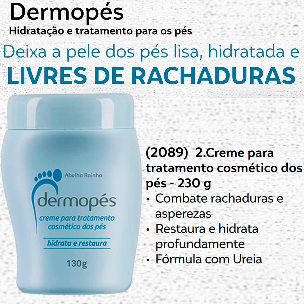 Dermopés Creme Para Hidratação E Restauração Dos Pés 130g Abelha Rainha