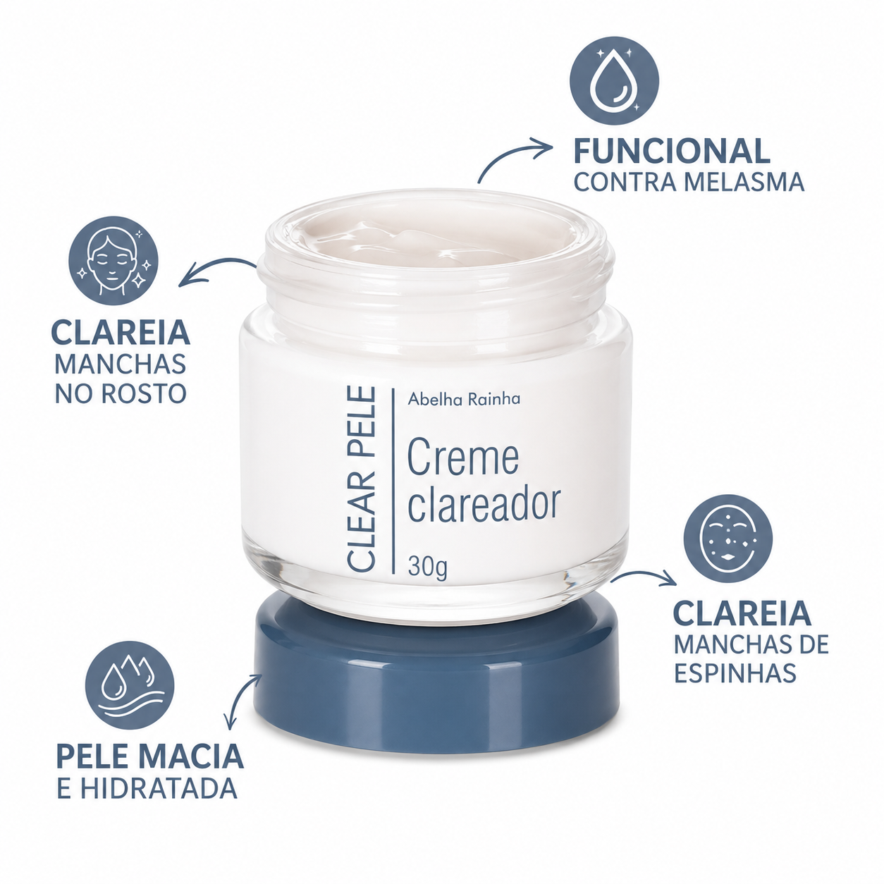 Abelha Rainha Clear Pele Kit Clear Pele Clareador Dia + Noite Manchas Faciais De Sol Melasma Espinhas Sardas Todo Tipo D