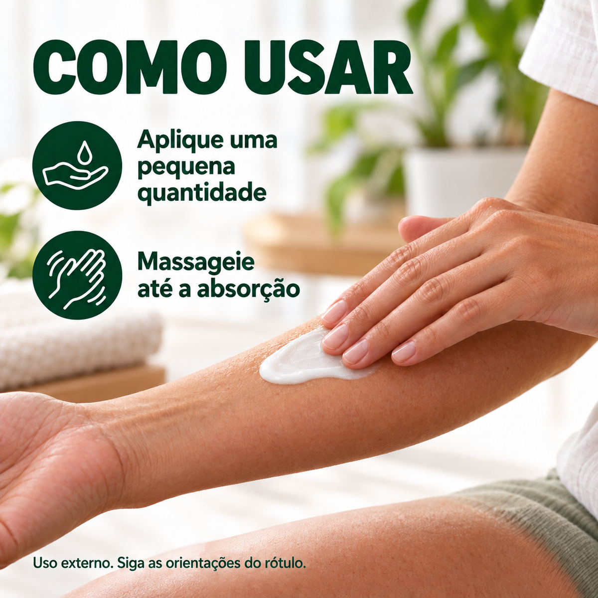 Como usar Fitogel gel branco: aplique uma pequena quantidade e massageie até a absorção