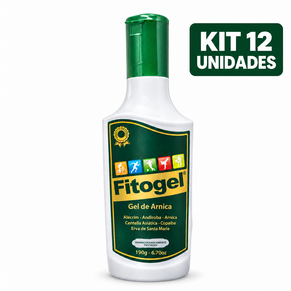 Kit 12 unidades Fitogel Gel de Arnica para massagem