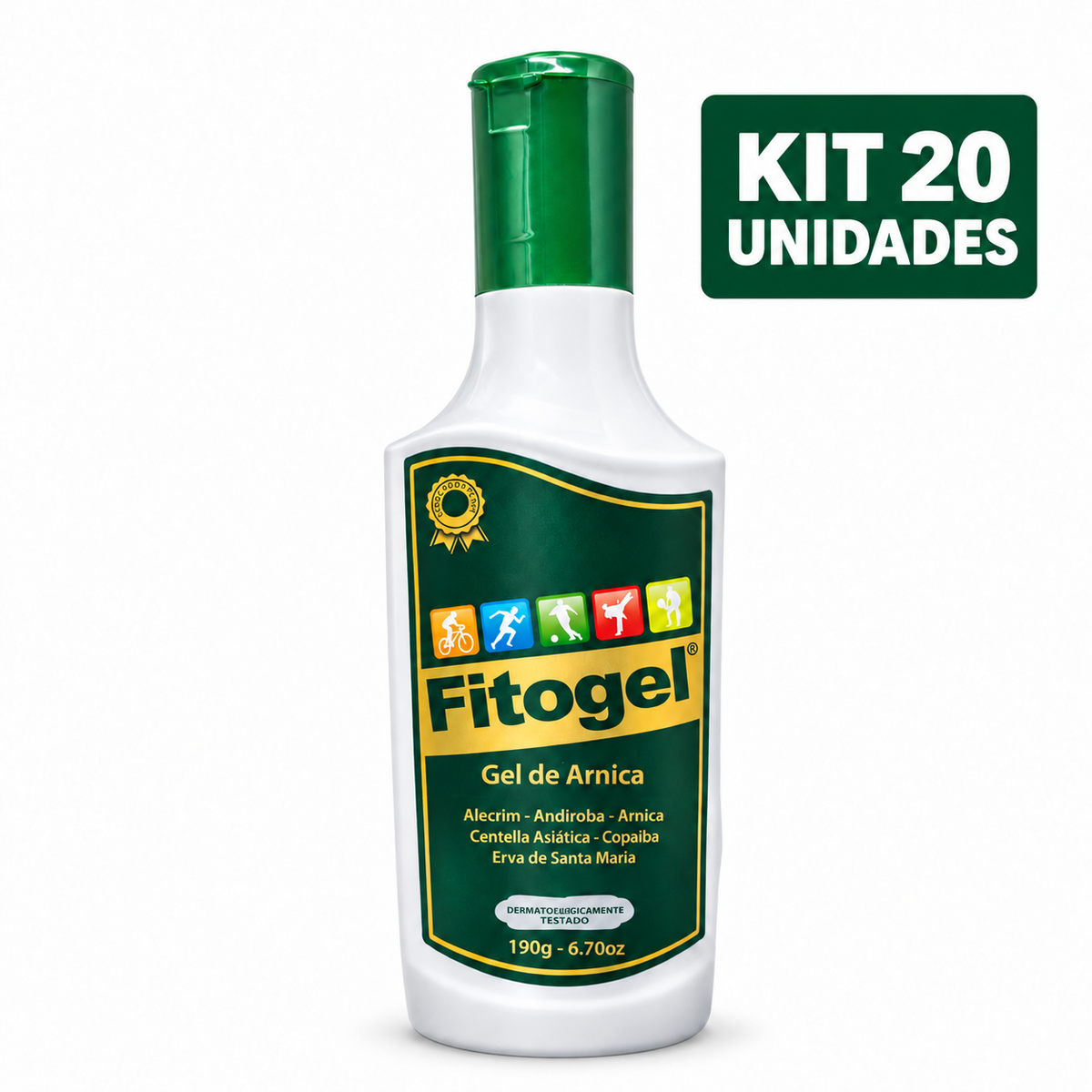 Kit 20 unidades Fitogel Gel de Arnica para massagem