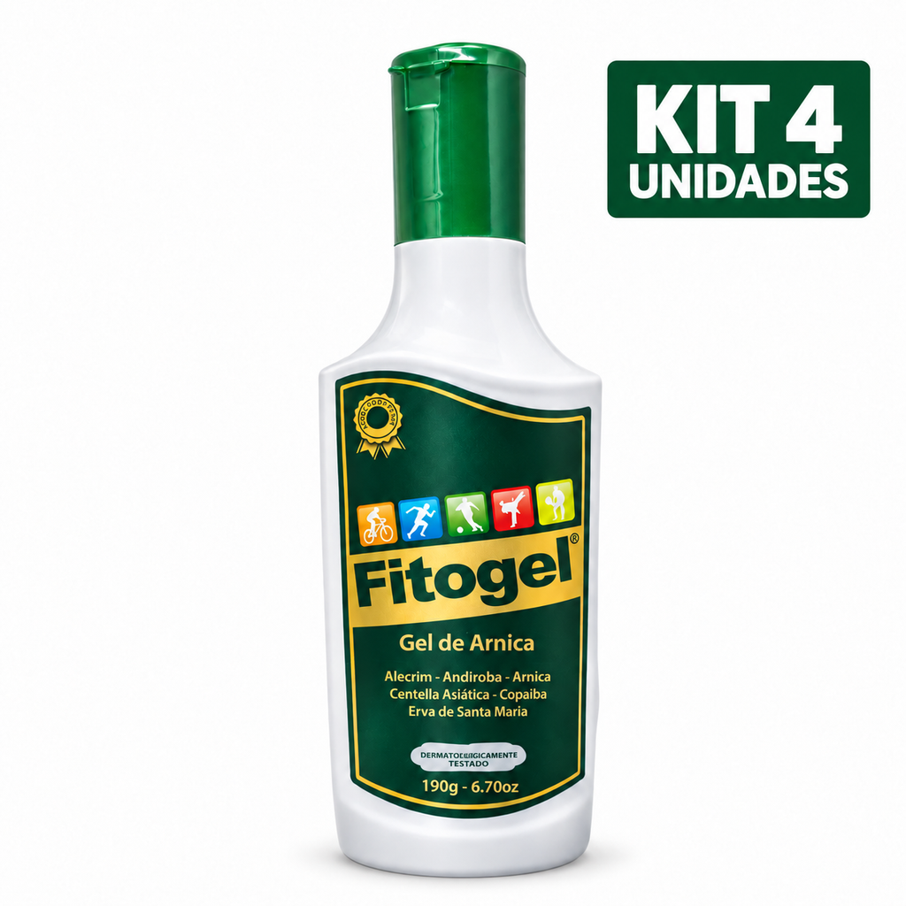 Kit 4 unidades Fitogel Gel de Arnica para massagem