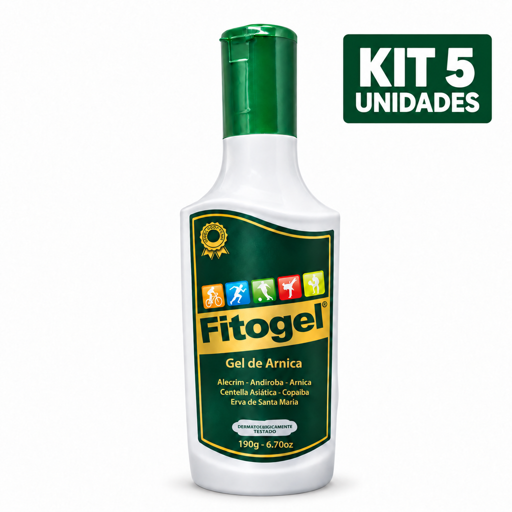 Kit 5 unidades Fitogel Gel de Arnica para massagem