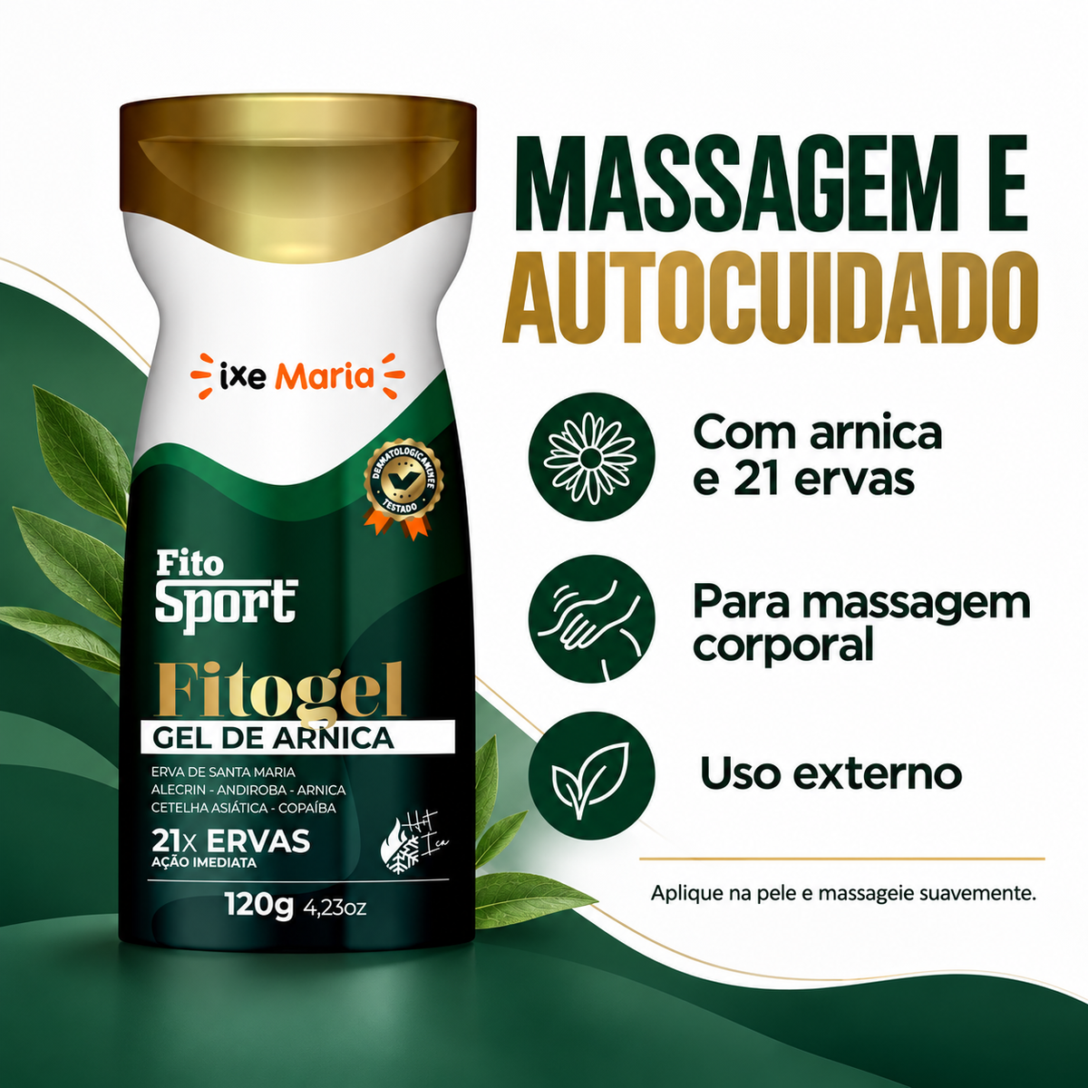FitoSport com arnica e 21 ervas: massagem corporal e modo de uso