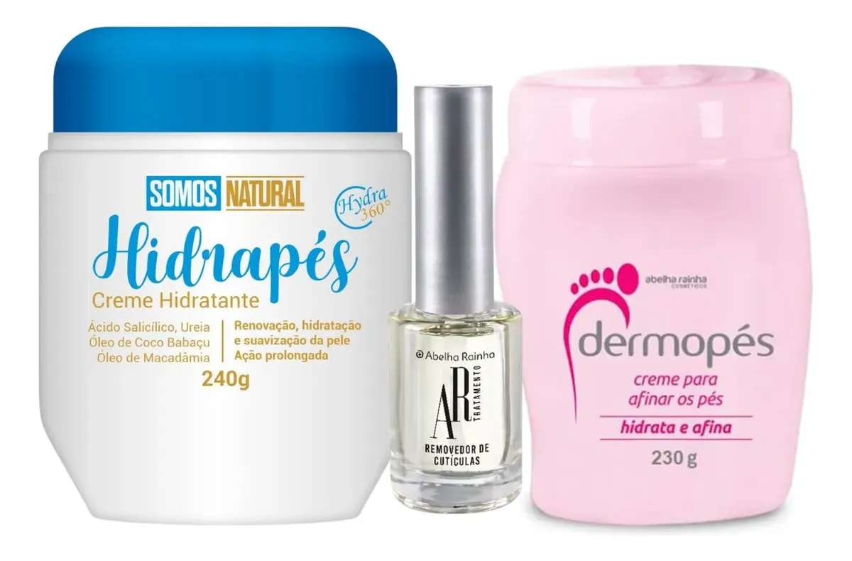 Hidrapés 240g com Dermopés Rosa 230g e Removedor de Cutículas