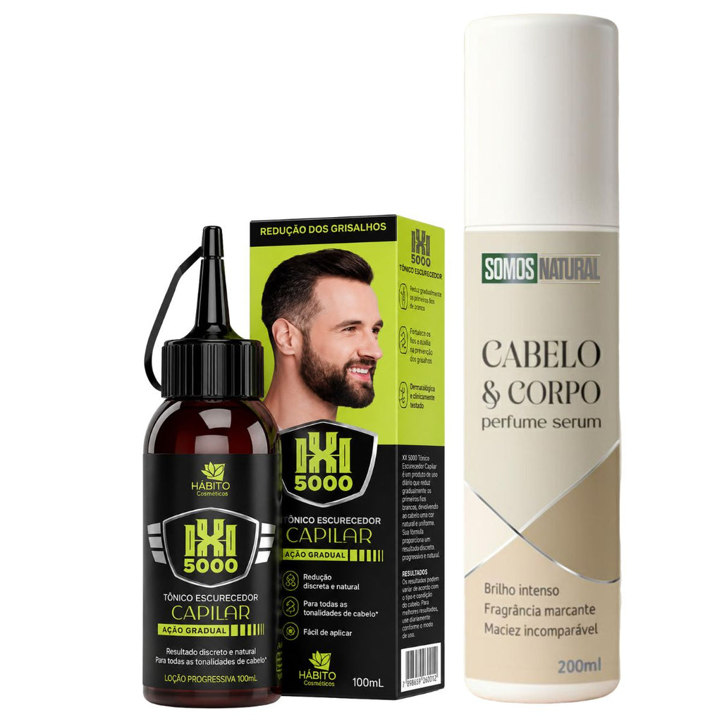 Tônico Capilar Escurecedor HX5000 Hábito + Perfume cabelo e corpo