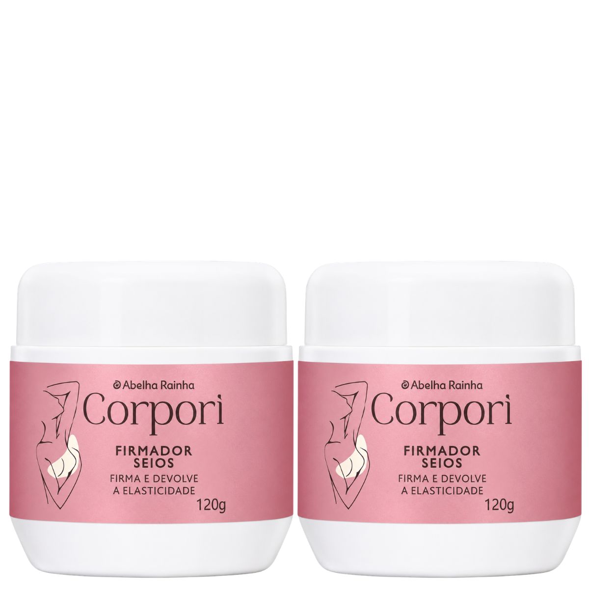 Kit 2 Creme Firmador Seios Com Colágeno Corpori Abelha Rainha 120g