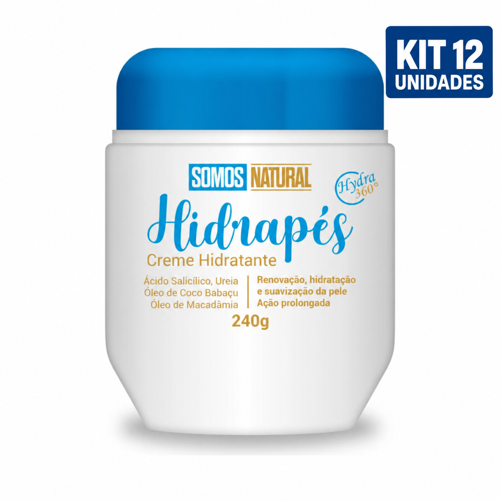 Kit 12 unidades Hidrapés Creme Hidratante para os Pés 240g Somos Natural