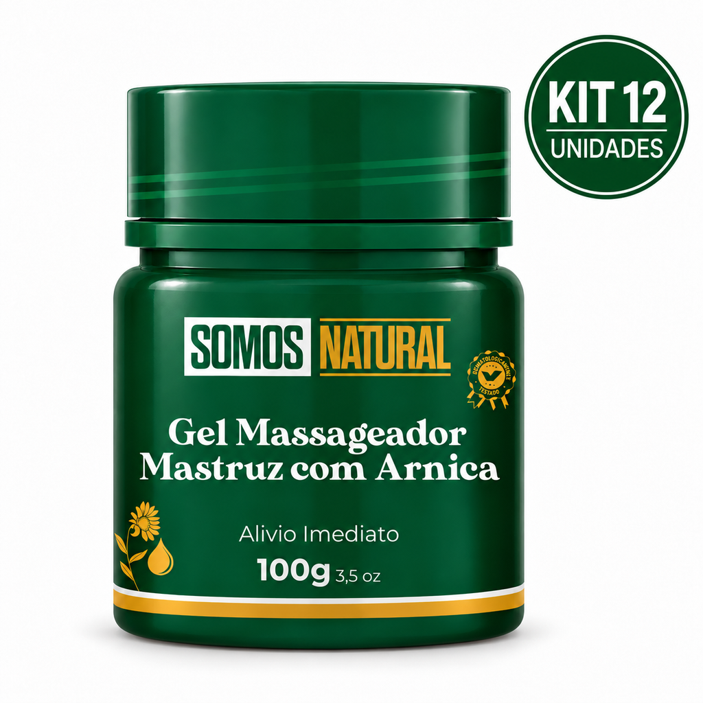 Kit 12 unidades Gel Massageador Mastruz com Arnica Somos Natural 100g