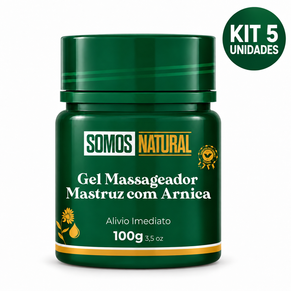Kit 5 unidades Gel Massageador Mastruz com Arnica Somos Natural 100g