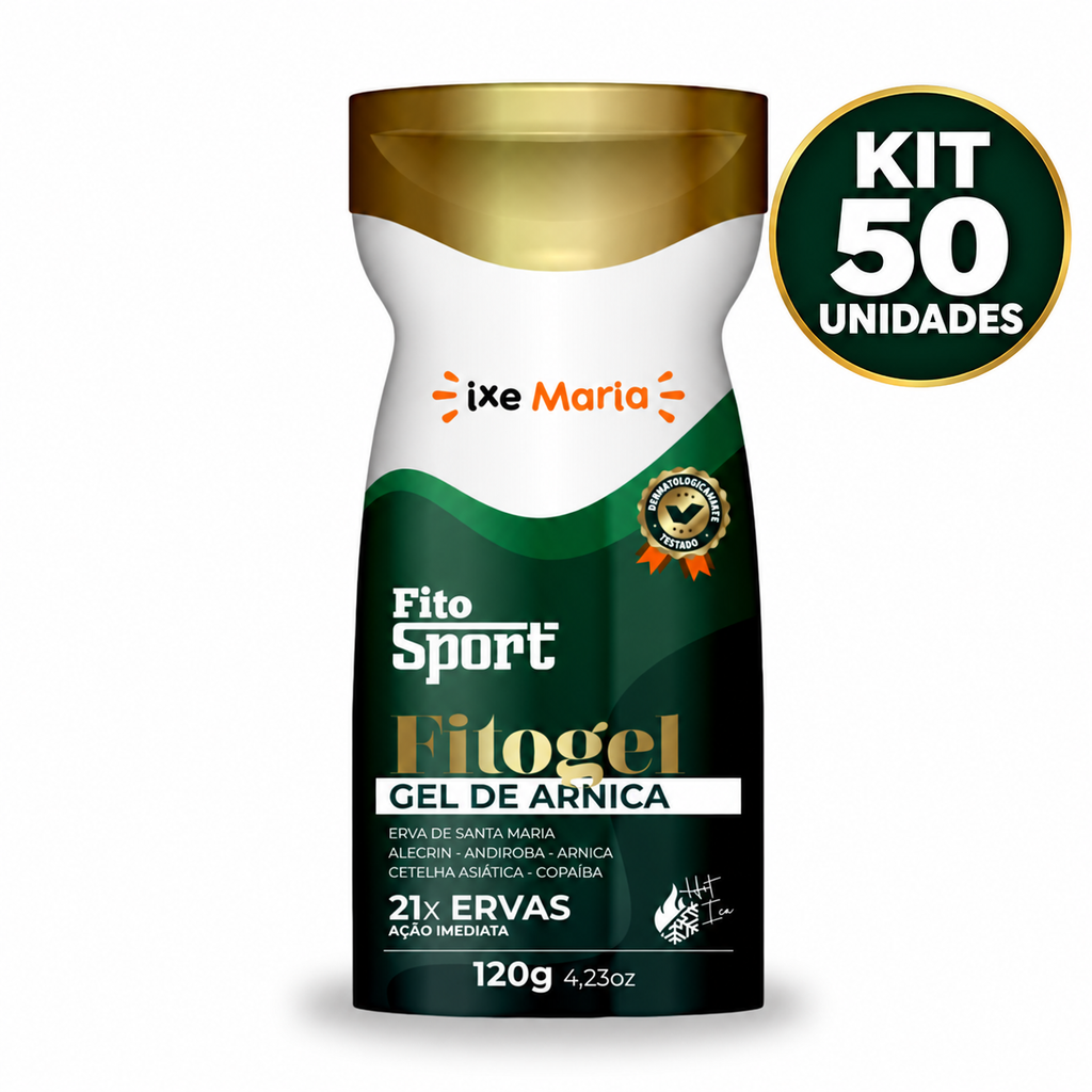 Kit 50 FitoSport gel creme de arnica 21 ervas 120g IXE Maria