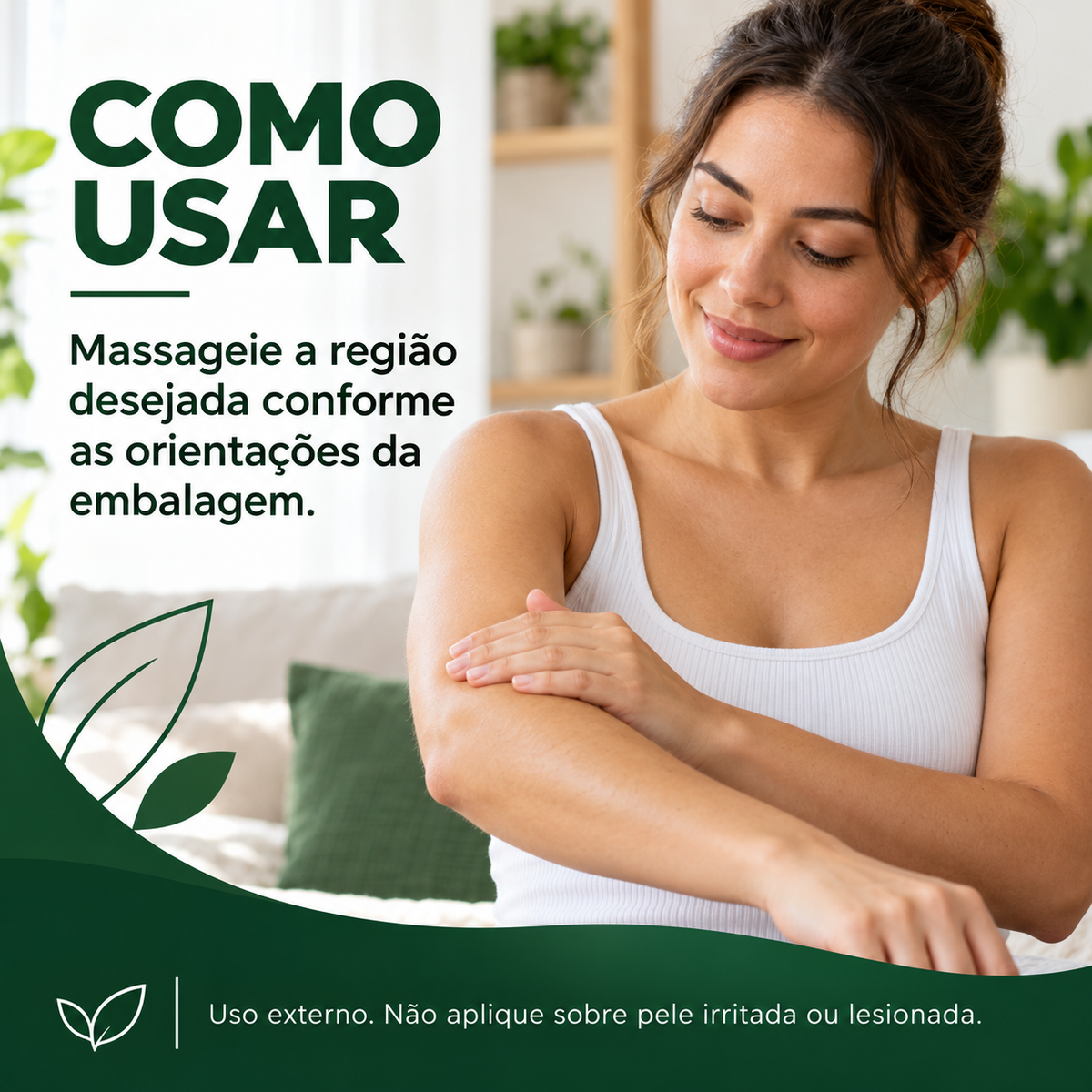 Como usar o gel Mastruz com Arnica: massageie conforme as orientações da embalagem