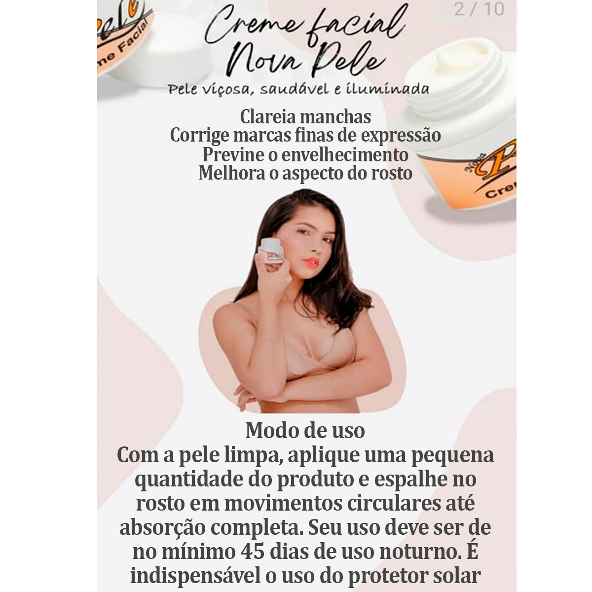 Creme Clareador Nova Pele Manchas De Melasma A Botica