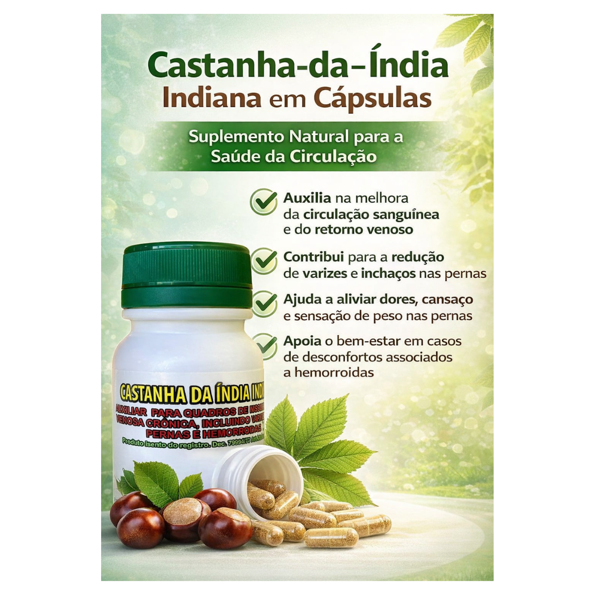 Castanha da india indiana 15 capsulas Original