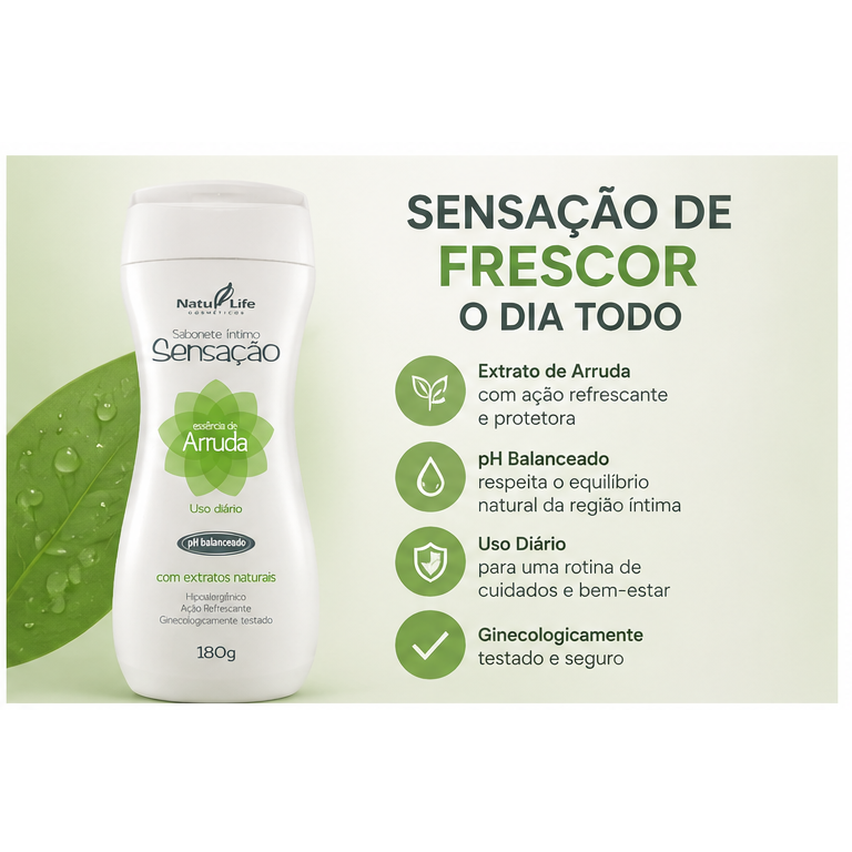 Sabonete Íntimo Sensação de Arruda Natu Life - frescor e benefícios
