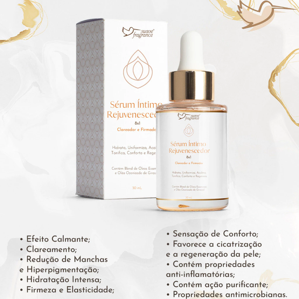 Sérum Rejuvenescedor E Clareador e Firmador Íntimo 8x1  30ml Suave Fragrance -0447