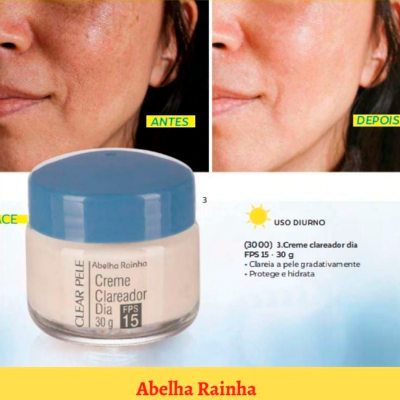 Creme Clareador Dia Com Fps-15 30g Clear Pele Abelha Rainha Tipo